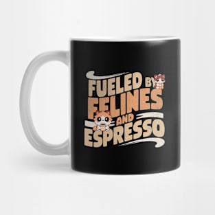 Fueled by Felines and Espresso: Cute Cat and Coffee Design Mug